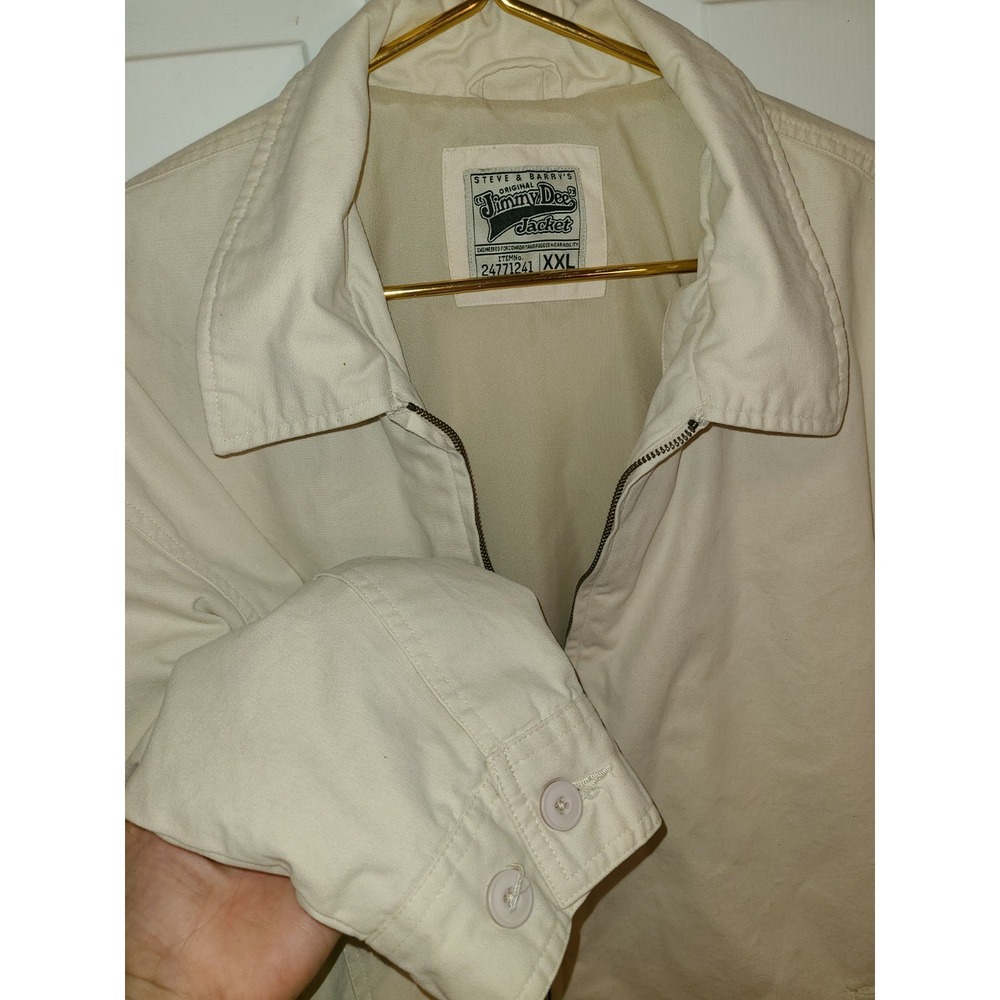 Vtg NWOT Steve & Barry's Jimmy Dee Jacket Men's Size 2XL Ivory 100% Cotton